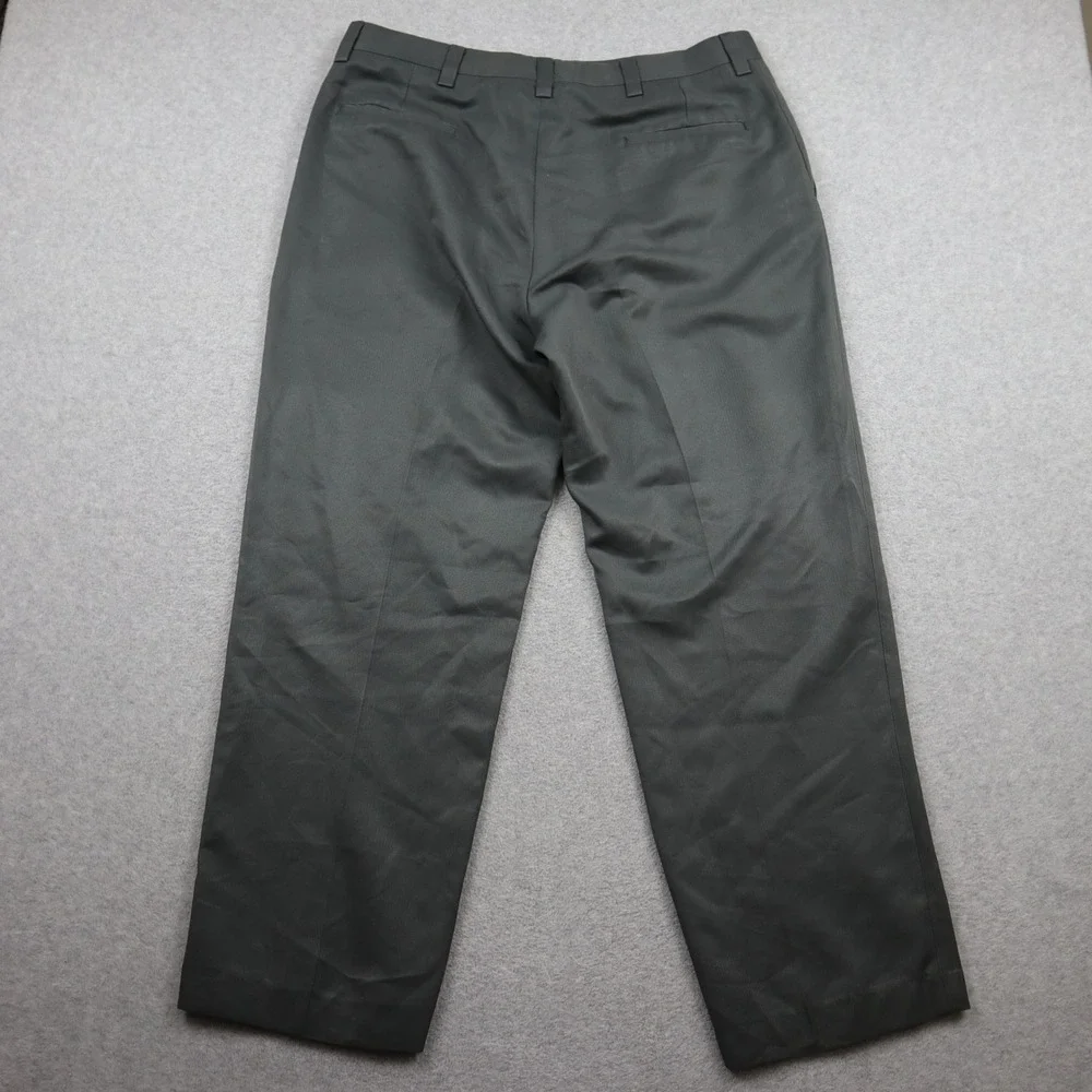 Kenneth Cole Reaction Dress Pants Mens 36x30 Gray Herringbone Flat Front Slacks